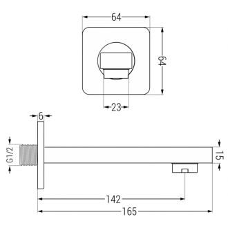 Mexen Cube DR02 podomietková vaňa a sprchový set s dažďovou sprchou 30 cm, grafit - 77503DR0230-66