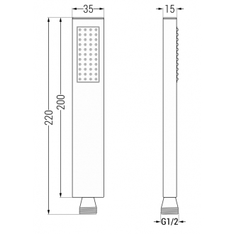 Mexen Cube DR02 podomietková vaňa a sprchový set s dažďovou sprchou 30 cm, grafit - 77503DR0230-66