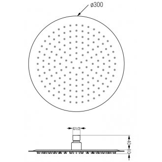 Mexen Kai DR70 podomietková vaňa a sprchový set s dažďovou sprchou 30 cm, čierna - 77602DR70301-70