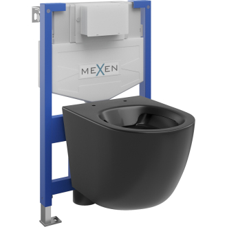 Súprava podomietkového WC Mexen, rám Felix XS-F s WC misou Lena, matná čierna - 6803322XX85