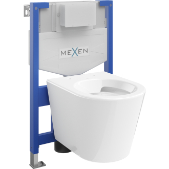 Podomietková toaletná sada Mexen, rám Felix XS-F, s toaletnou misou Rico, biela - 6803372XX00