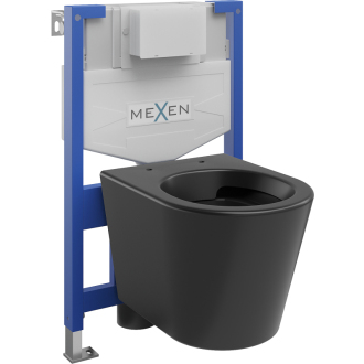 Súprava podomietkového WC Mexen, rám Felix XS-F s WC misou Rico, matná čierna - 6803372XX85