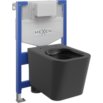 Súprava podomietkového WC Mexen, rám Felix XS-F s WC misou Teo, matná čierna - 6803385XX85