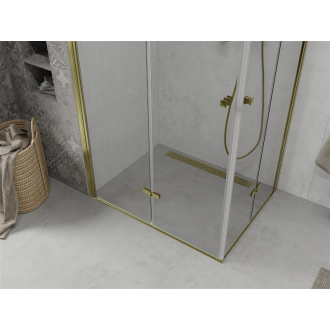 Mexen Lima Duo skladací sprchovací kút 80 x 70 cm, transparentný, zlatá - 856-080-070-50-00-02
