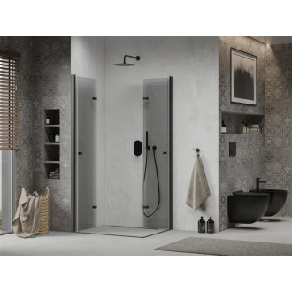 Mexen Lima Duo skladací sprchovací kút 100 x 90 cm, transparentný, čierna - 856-100-090-70-00-02