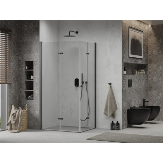 Mexen Lima Duo skladací sprchovací kút 100 x 90 cm, transparentný, čierna - 856-100-090-70-00-02