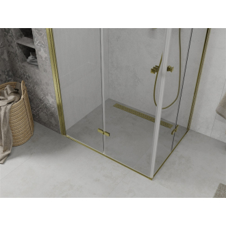Mexen Lima Duo skladací sprchovací kút 90 x 80 cm, transparentný, zlatá - 856-090-080-50-00-02