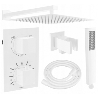 Mexen Cube DR02 podomietkový sprchový set s dažďovou sprchou 25 cm, biela - 77502DR0225-20