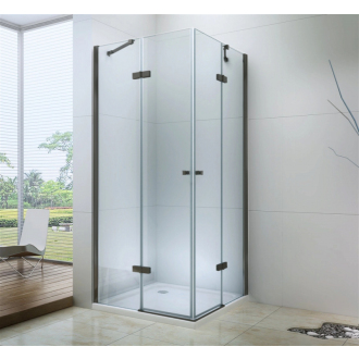 Mexen Lima Duo skladací sprchovací kút 90 x 80 cm, transparentný, čierna - 856-090-080-70-00-02