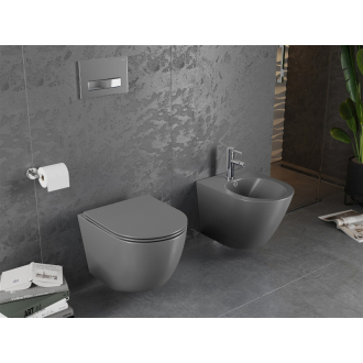 Mexen LENA WC misa Rimless Duroplast + sedátko, tmavosivý mat 30224071