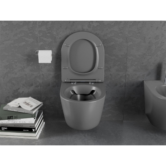 Mexen LENA WC misa Rimless Duroplast + sedátko, tmavosivý mat 30224071