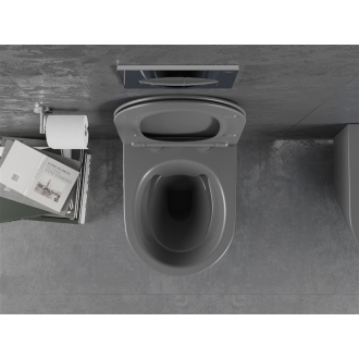 Mexen LENA WC misa Rimless Duroplast + sedátko, tmavosivý mat 30224071
