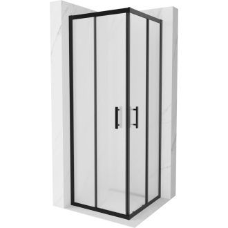 Mexen Rio štvorcový sprchovací kút 70 x 70 cm, mráz, čierna - 860-070-070-70-30