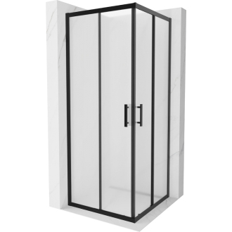 Mexen Rio štvorcový sprchovací kút 80 x 80 cm, mráz, čierna - 860-080-080-70-30