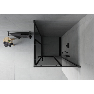 Mexen Rio štvorcový sprchovací kút 80 x 80 cm, grafit, čierna - 860-080-080-70-40