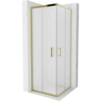 Mexen Rio štvorcový sprchovací kút 70 x 70 cm, mráz, zlatá - 860-070-070-50-30