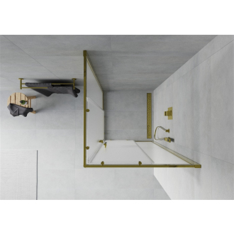 Mexen Rio štvorcový sprchovací kút 80 x 80 cm, mráz, zlatá - 860-080-080-50-30