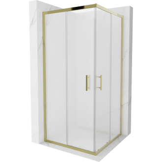 Mexen Rio štvorcový sprchovací kút 90 x 90 cm, mráz, zlatá - 860-090-090-50-30