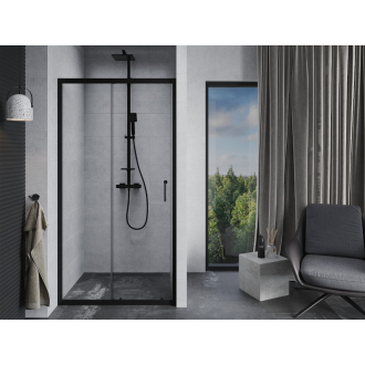Mexen Apia posuvné sprchové dvere 145 cm, priehľadné, čierne - 845-145-000-70-00