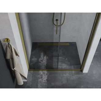 Mexen Apia posuvné sprchové dvere 145 cm, priehľadné, zlaté - 845-145-000-50-00