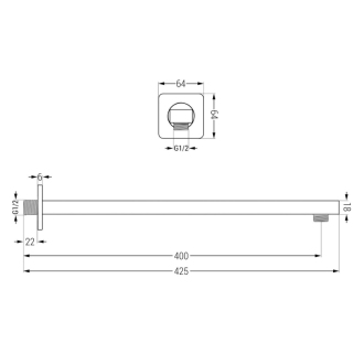 Súprava podomietkovej vane a sprchy Mexen Cube DR02 s dažďovou sprchou 25 cm, ružové zlato - 77503DR0225-60