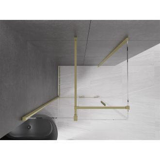 Mexen Velar vysúvací sprchovací kút 90x85, transp., brúsené zlato 871-090-085-01-55
