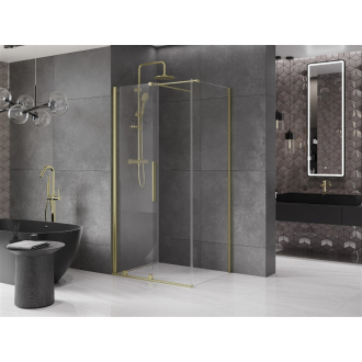 Mexen Velar vysúvací sprchovací kút 90x85, transp., brúsené zlato 871-090-085-01-55