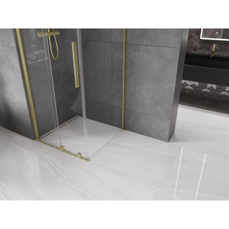 Mexen Velar výsuvný sprchovací kút 90x90 cm, transparent, brúsené zlato 871-090-090-01-55