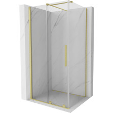 Mexen Velar výsuvný sprchovací kút 90x100 cm, transparent, brúsené zlato 871-090-100-01-55