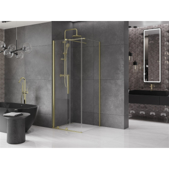 Mexen Velar výsuvný sprchovací kút 120x120, transp., brúsené zlato 871-120-120-01-55