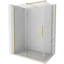 Mexen Velar výsuvný sprchovací kút 130x75 cm, transparent, brúsené zlato 871-130-075-01-55