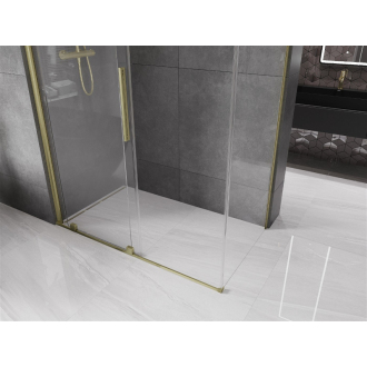 Mexen Velar vysúvací sprchovací kút 140x70, transp., brúsené zlato 871-140-070-01-55