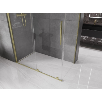 Mexen Velar vysúvací sprchovací kút 140x70, transp., brúsené zlato 871-140-070-01-55