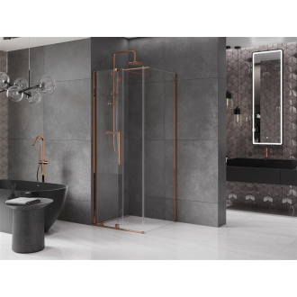 Mexen Velar vysúvací sprchovací kút 110x110, transp., ružové zlato 871-110-110-01-60