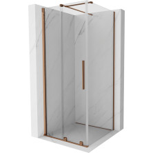 Mexen Velar výsuvný sprchovací kút 120x120 cm, transparent, ružové zlato 871-120-120-01-60