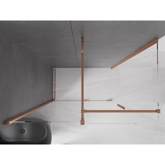 Mexen Velar výsuvný sprchovací kút 140x80 cm, transparent, ružové zlato 871-140-080-01-60