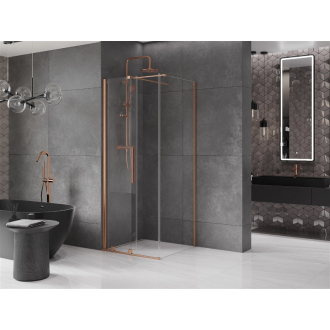 Mexen Velar sprchovací kút 100x100 cm, transparent, brúsená meď 871-100-100-01-65