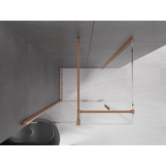 Mexen Velar sprchovací kút 100x110 cm, transparent, brúsená meď 871-100-110-01-65