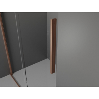 Mexen Velar sprchovací kút 140x75 cm, transparent, kartáčovaná meď 871-140-075-01-65