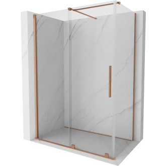Mexen Velar sprchovací kút 140x80 cm, transparent, kartáčovaná meď 871-140-080-01-65
