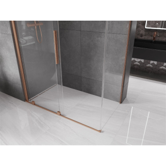 Mexen Velar sprchovací kút 140x80 cm, transparent, kartáčovaná meď 871-140-080-01-65