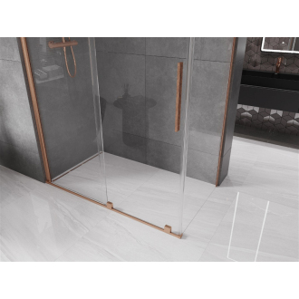 Mexen Velar sprchovací kút 140x80 cm, transparent, kartáčovaná meď 871-140-080-01-65