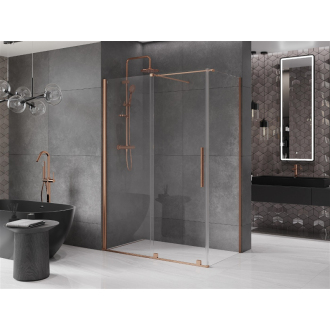 Mexen Velar sprchovací kút 140x80 cm, transparent, kartáčovaná meď 871-140-080-01-65