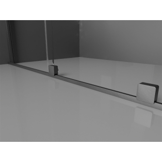 Mexen Velar sprchovací kút 90x85 cm, priehľadná, šedá kartáčovaná 871-090-085-01-66
