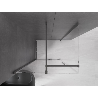 Mexen Velar sprchovací kút 90x85 cm, priehľadná, šedá kartáčovaná 871-090-085-01-66