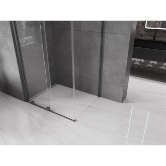 Mexen Velar sprchovací kút 90x85 cm, priehľadná, šedá kartáčovaná 871-090-085-01-66