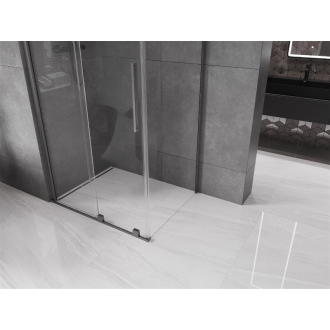 Mexen Velar sprchovací kút 90x85 cm, priehľadná, šedá kartáčovaná 871-090-085-01-66
