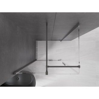 Mexen Velar sprchovací kút 120x85 cm, priehľadná, šedá kartáčovaná 871-120-085-01-66