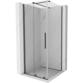 Mexen Velar sprchovací kút 120x120 cm, priehľadná, šedá kartáčovaná 871-120-120-01-66
