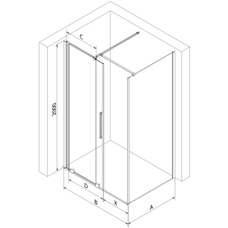 Mexen Velar sprchovací kút 130x75 cm, priehľadná, šedá kartáčovaná 871-130-075-01-66